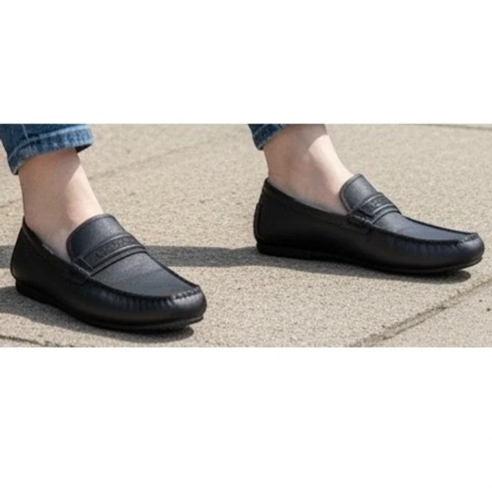 Calvin Klein Mens Oliver Black Textile Driving Loafers CMOLIVER3-R Size 10.5